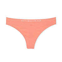 Стринги из микрофибры с лого, персиковые Victoria's Secret Seamless Thong Panty Оригинал