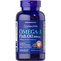 Жирные кислоты Puritan's Pride Omega 3 Fish Oil 1000 mg, 250 капсул MS