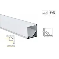 Профіль алюмінієвий LP-SL054 кутовий із прямокутним розсіювачем (Комплект 3м.)