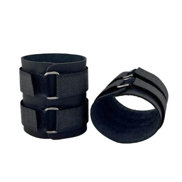 Напульсник атлетичний натуральна шкіра GA-9936 чорний 1 шт. на липучці (довжина регулюється до 18 см), фото 1