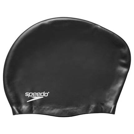 Шапочка для басейну силіконова чорна на довге волосся Speedo NS-1, фото 1