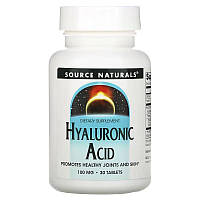 Препарат для суставов и связок Source Naturals Hyaluronic Acid 100 mg, 30 таблеток MS