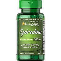 Натуральная добавка Puritan's Pride Spirulina 500 mg, 100 таблеток MS