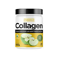 Препарат для суставов и связок Pure Gold Protein Collagen, 300 грамм Зеленое яблоко HS