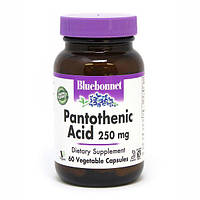 Витамины и минералы Bluebonnet Pantothenic Acid 250 mg, 60 вегакапсул MS