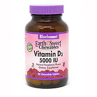 Витамины и минералы Bluebonnet Earth Sweet Chewables Vitamin D3 5000 IU, 90 жевательных таблеток MS