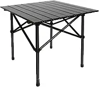 Стіл прямокутний складаний для пікніка в чохлі 53x51x50 см Туристичний розкладний стіл Чорний