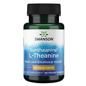 Амінокислота Swanson L-Theanine 100 mg Suntheanine, 60 вегакапсул