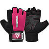 Рукавички для фітнесу RDX W1 Half Pink S, фото 6