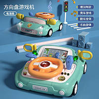 Детская игрушка руль-авто тренажер с музыкальными и световыми эффектами CY 7099 B, мятный