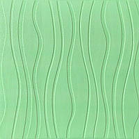 Самоклеющаяся 3D панель светло-зеленые волны 600x600x6мм SW-00001327 KOMFORT