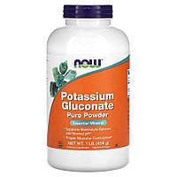 Витамины и минералы NOW Potassium Gluconate Pure Powder, 454 грамма MS