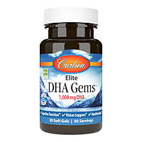 Жирные кислоты Carlson Labs Elite DHA Gems, 30 капсул MS