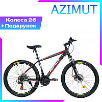 Горный велосипед Azimut Aqua 26 Колеса, 17 Рама Спортивный велосипед Азимут черный Дисковые тормоза 2612