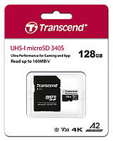 Transcend Карта памяти microSD 128GB C10 UHS-I U3 A2 R160/W125MB/s + SD Покупай это Galopom