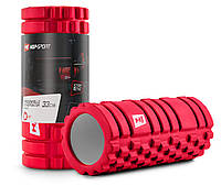 Ролер масажер (валик, ролик) Hop-Sport EVA 33 см HS-A033YG червоній
