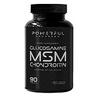 Препарат для суставов и связок Powerful Progress Glucosamine Chondroitin MSM, 90 таблеток MS