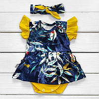 Боди Dexter`s платье с повязочкой dream 80 см темно-синий желтый (13111481901)