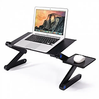 Столик трансформер для ноутбука в кровать Laptop Table T8 Раскладной подставка под ноутбук с охлаждением inr