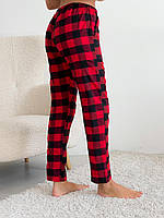 Пижамные штаны женские COSY у клеточку фланель размер S, М, L, XL