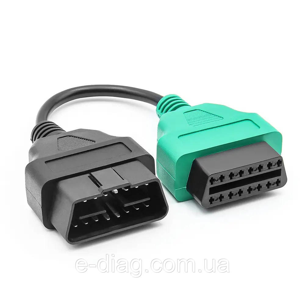 Кабель перехідник для діагностики OBD2 Jeep Chrysler Dodge FIAT LANCIA Зелений 1 шт.