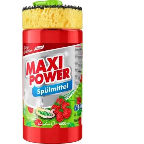 Засіб для миття посуду Суниця з губкою 1л, Maxi Power, Арт.52700