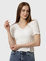 Жіноча блуза жатка з коротким рукавом XS-S білий Busem ЦБ-00219039