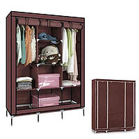 Каркасный тканевый шкаф-органайзер Storage Wardrobe на 3 секции 130*45*175см, Вместительный шкаф-гардероб hop