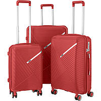 2E Набор пластиковых чемоданов, SIGMA,(L+M+S), 4 колеса, красный Покупай это Galopom