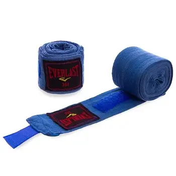 Бинти боксерські 3 метри Everlast VN-8453 (нейлон, поліестер) з петлею для великого пальця Синій
