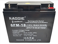 Свинцево-кислотний акумулятор RAGGIE 12V 18AH (4200g) Black