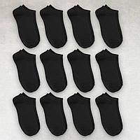Носки черные женские хлопок 12 пар короткие размер 35-38