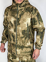 Софтшелл флисовая куртка в расцветке камуфляжа ATacsFG 7213