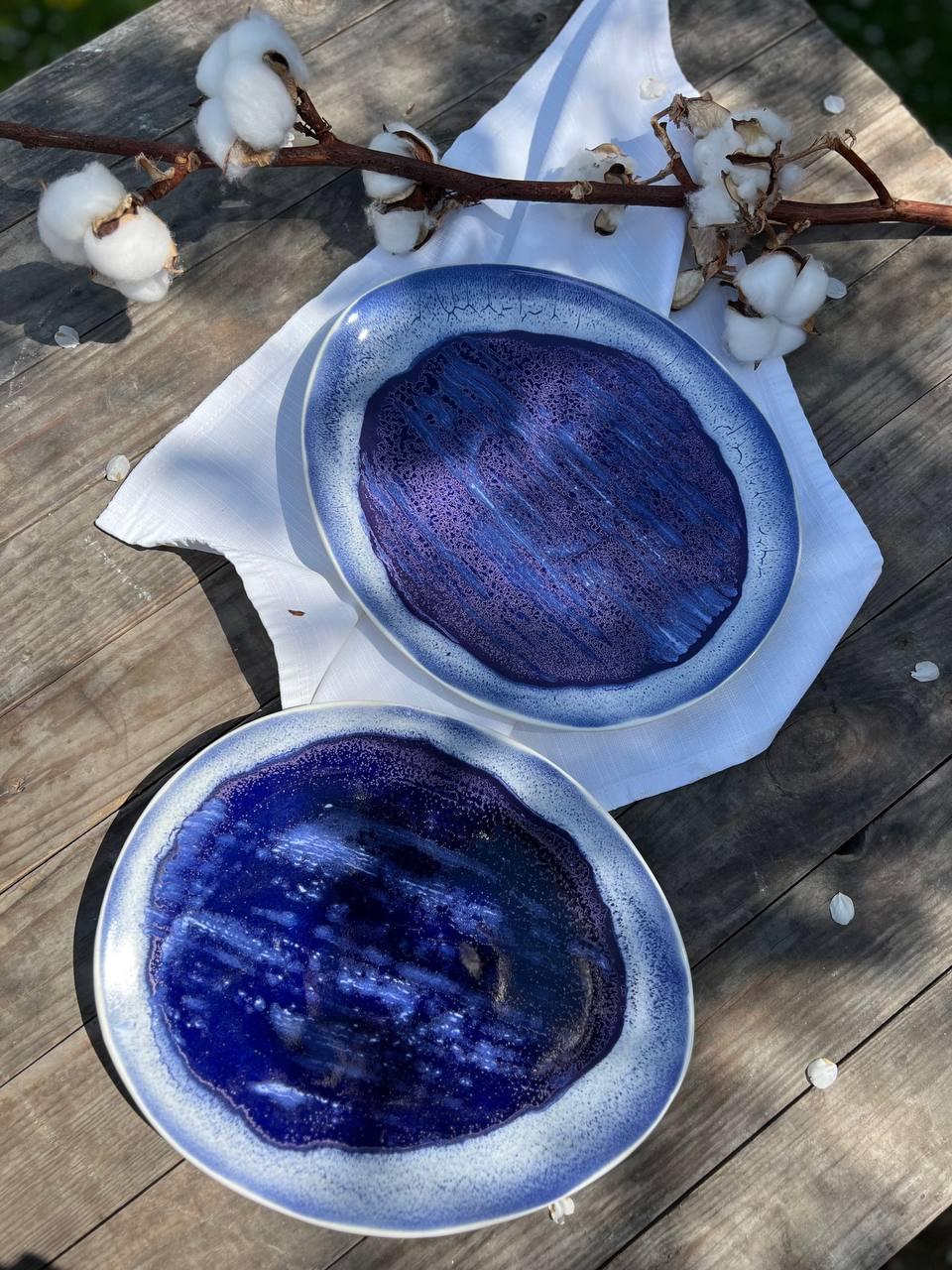 Тарілка Овальна 26/22 см Синє капучино, фото 1