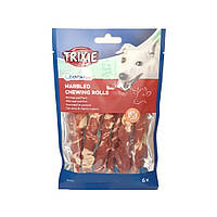Trixie TX-31225 Жевательные ролы Denta Fun для собак мраморная говядина 12 см, 70 г, 6 шт