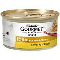 Gourmet Gold Нежные биточки с курицей и морковью БЛОК - 12 шт x 85 гр