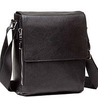 Сумка-барсетка черная из натуральной кожи Tiding Bag A525-12178A