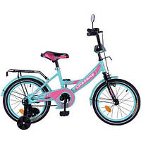 Велосипед дитячий 2-х коліс.16'' 211601(1 шт)Like2bike Sky, бірюзовий, рама сталь, з дзвінком, руч.гальмо,
