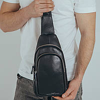 Мужской кожаный черный слинг TidinBag - MK 5143231