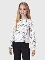 Блуза з довгим рукавом для дівчинки Mevis ЦБ-00228768 128 Білий