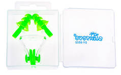 Силіконові беруші, кліпса для носа зелені Sainteve SY-9502