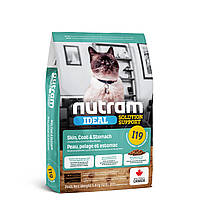 Nutram I19 Sensitive Skin, Coat & Stomach Cat для взрослых кошек с проблемами желудка, кожи и шерсти - 5,4 кг