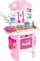 Детская кухня игрушечная ТехнОк розовая 81 х 51 см с электронным модулем 119