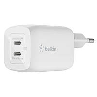 Belkin Зарядное устройство сетевое 65Вт 2хUSB-С GAN PD PPS, белый Покупай это Galopom