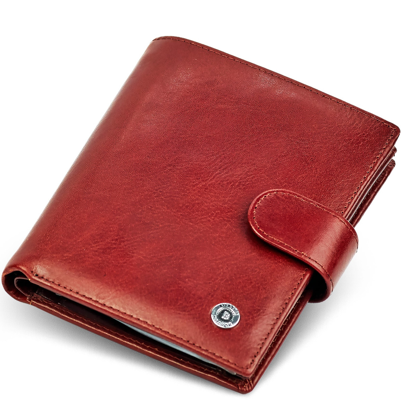 Коричневий великий гаманець з натуральної шкіри з блоком для документів BOSTON B5-020