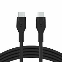 Belkin Кабель USB-C > USB-C заряджання/синхронізації, 3м, 60Вт, Type-C, силіконовий з кліпсою, чорний Купуй Це Galopom