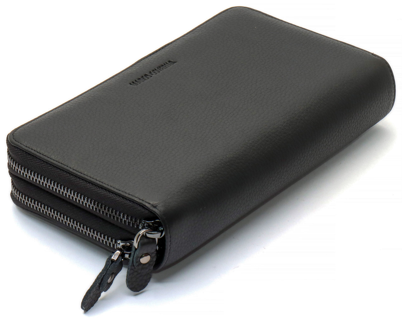 Чорний гаманець-клатч на дві блискавки з натуральної шкіри Marco Coverna B-592B-1Q