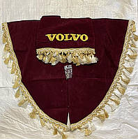 Комплект штор VOLVO (ламбрекен лобового та куточки бічного скла) бордовий