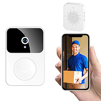 Смарт видеодомофон беспроводной Doorbell X9 Умный дверной звонок Wi-Fi датчик движения Белый