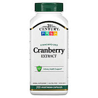 Екстракт журавлини, Cranberry Extract, 21st Century, 200 капсул, знижка